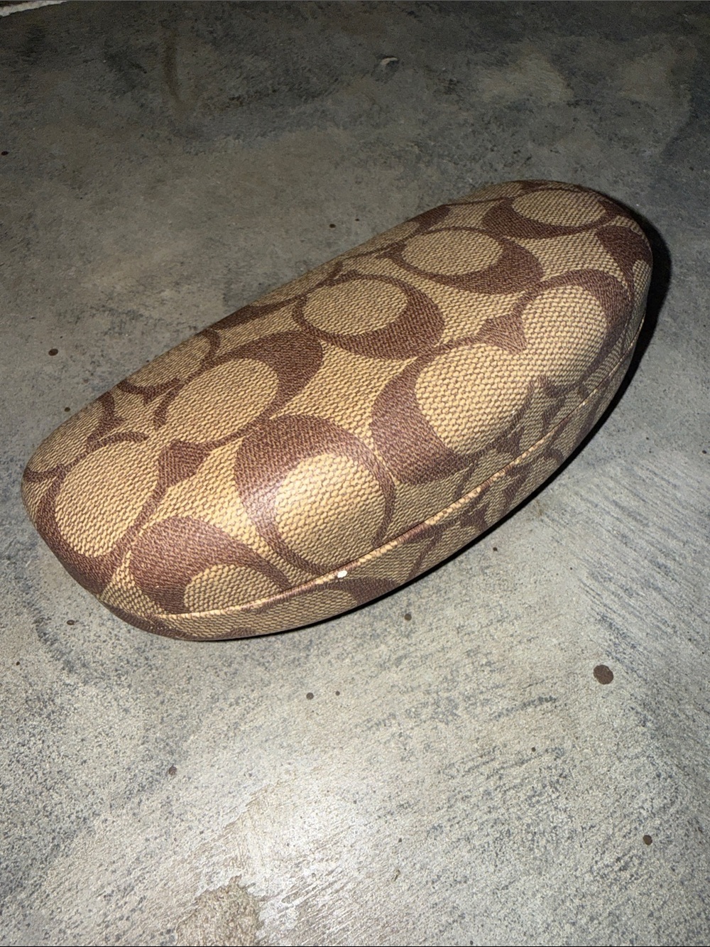 Coach Brown & Tan Signature Hard Eyewear Case